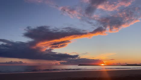 a beautiful sunset landscape over the atlantic ocean