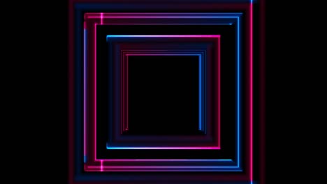 cuadrados tecnológicos de neón rosados y azules brillantes fondo de movimiento abstracto