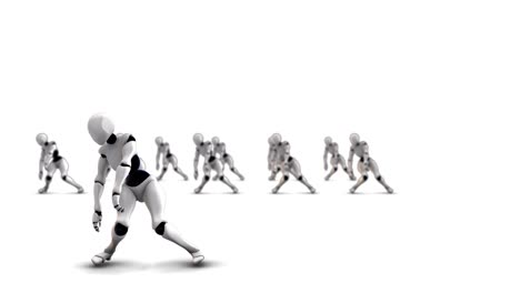 ultra hd 3d animation of dancing robots.