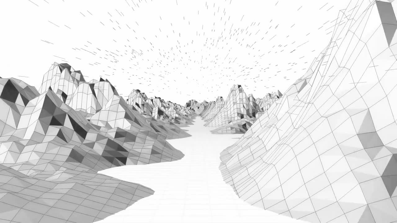 Digitally generated video of mountain