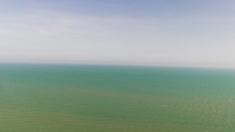 Aerial View Pan of the Sea and the Coast near Vung Tau.