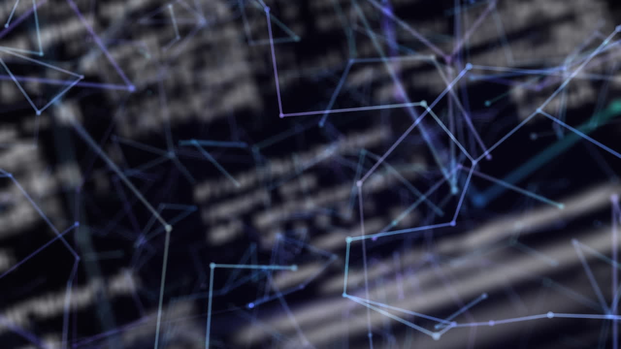 Animation of network of connections over data processing