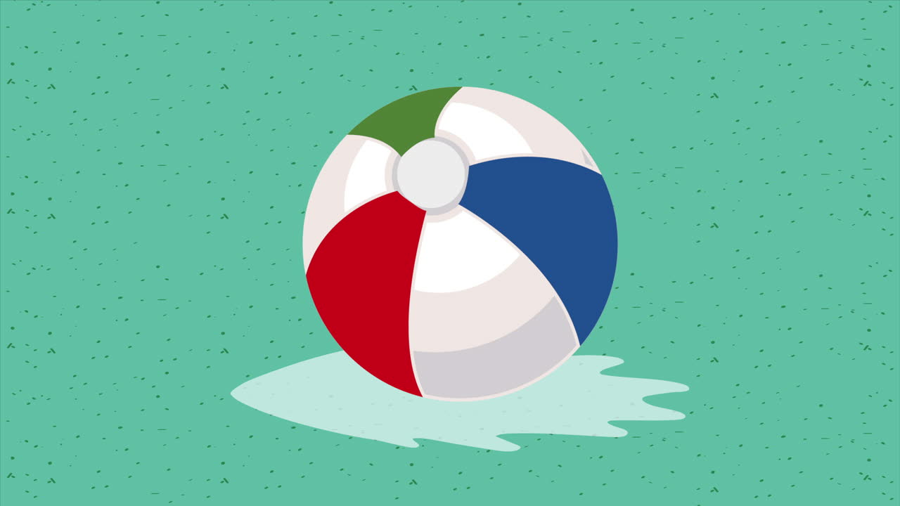 animación de juguetes de plástico de la playa con globos