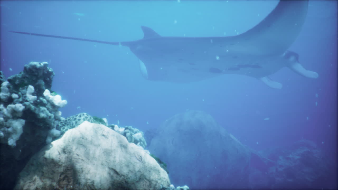 manta ray en un arrecife de coral