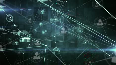 animazione dell'elaborazione dei dati su sfondo nero