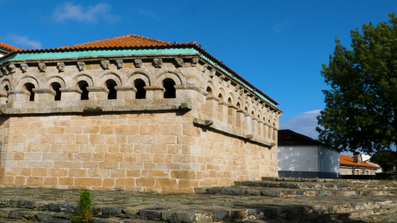 Braganza's Domus Municipalis Romanesque Stonework, Portugal