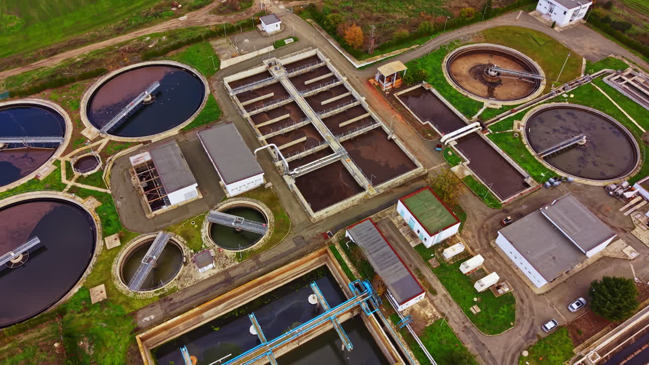 Water treatment facility showcasing advanced technology and processes for purifying wastewater in a sustainable manner