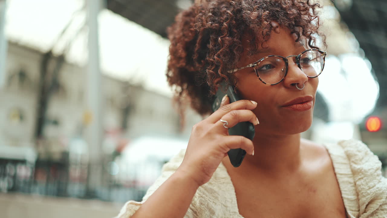 Woman on a phone call