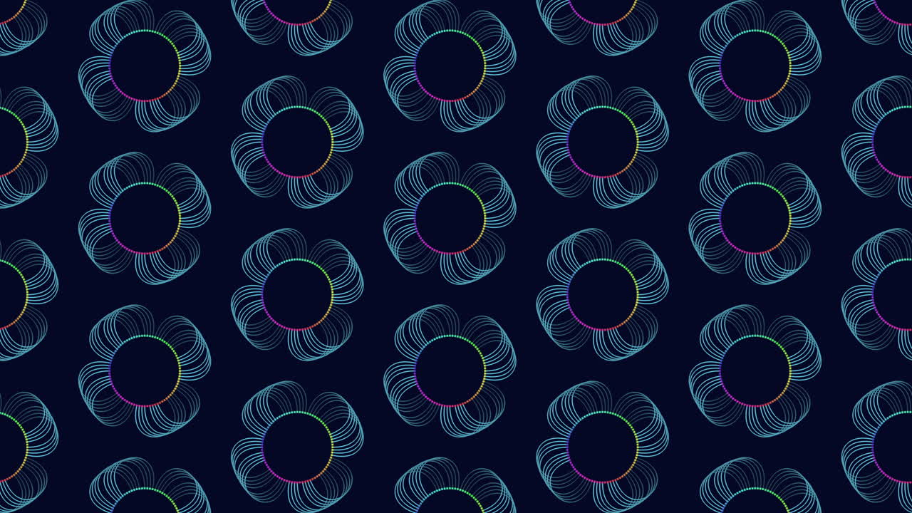 Blue and purple circle pattern on a dark background