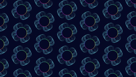 Blue-and-purple-circle-pattern-on-a-dark-background