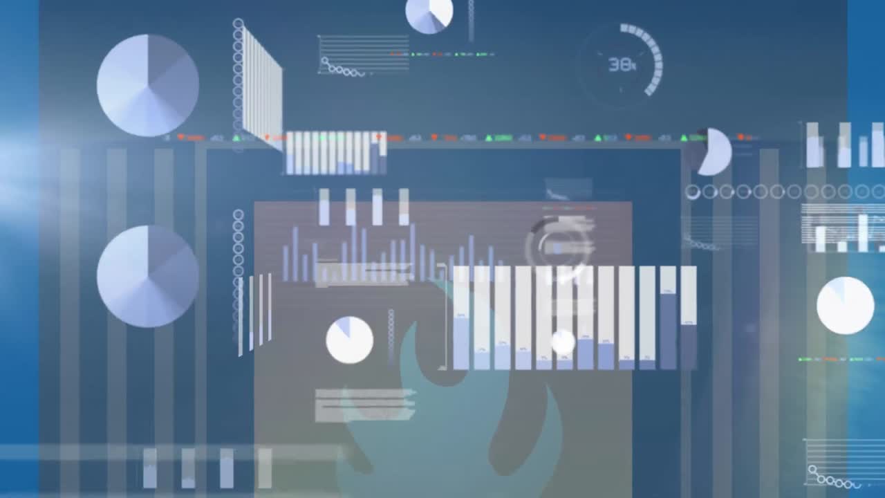 Animation of statistics over data processing and firewall