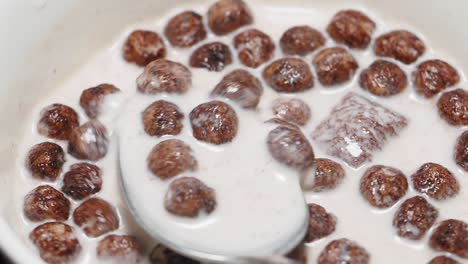 chocolate cereal with milk