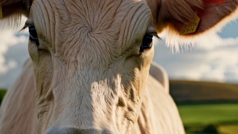 a cow in a countryside field