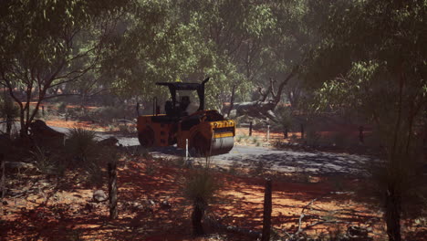 road-roller-tractor-in-the-forest