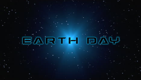 día de la tierra con rayos azules de estrellas en la galaxia