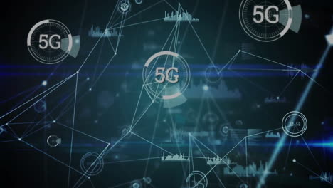 Animación-Del-Procesamiento-De-Datos-Digitales-Y-Texto-5g-A-Través-De-Una-Red-De-Conexiones