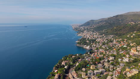 european coastal beauty: drone view of crystal blue waters and towns