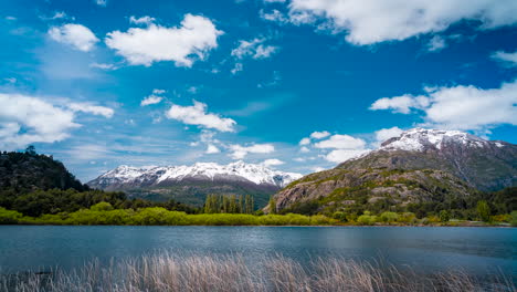 timelapse-of-snow-capped-Andes-in-Chile-view-from-Futaleufú-looking-over-Laguna-Espejo-lake-small-town-in-Northern-Patagonia-Located-at-the-confluence-of-the-Espolon-Los-Lagos