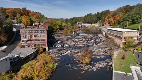 springfield vermont, mill and river aerial