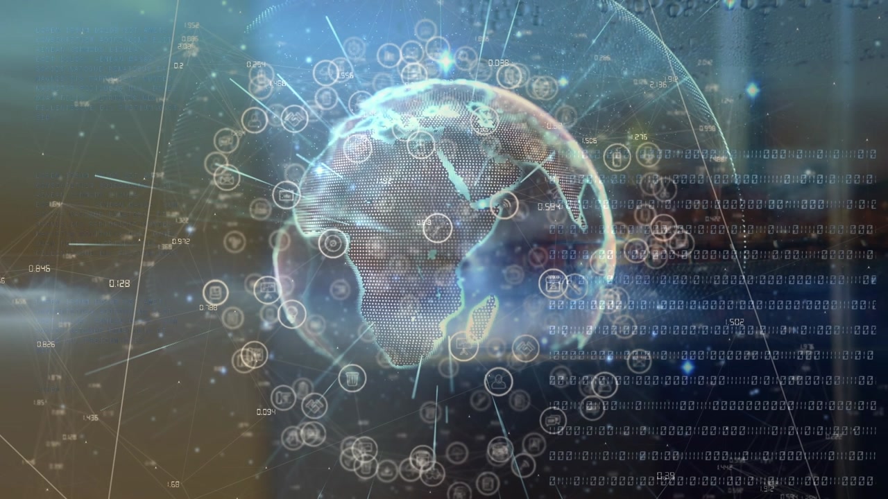 Animation of data processing over globe
