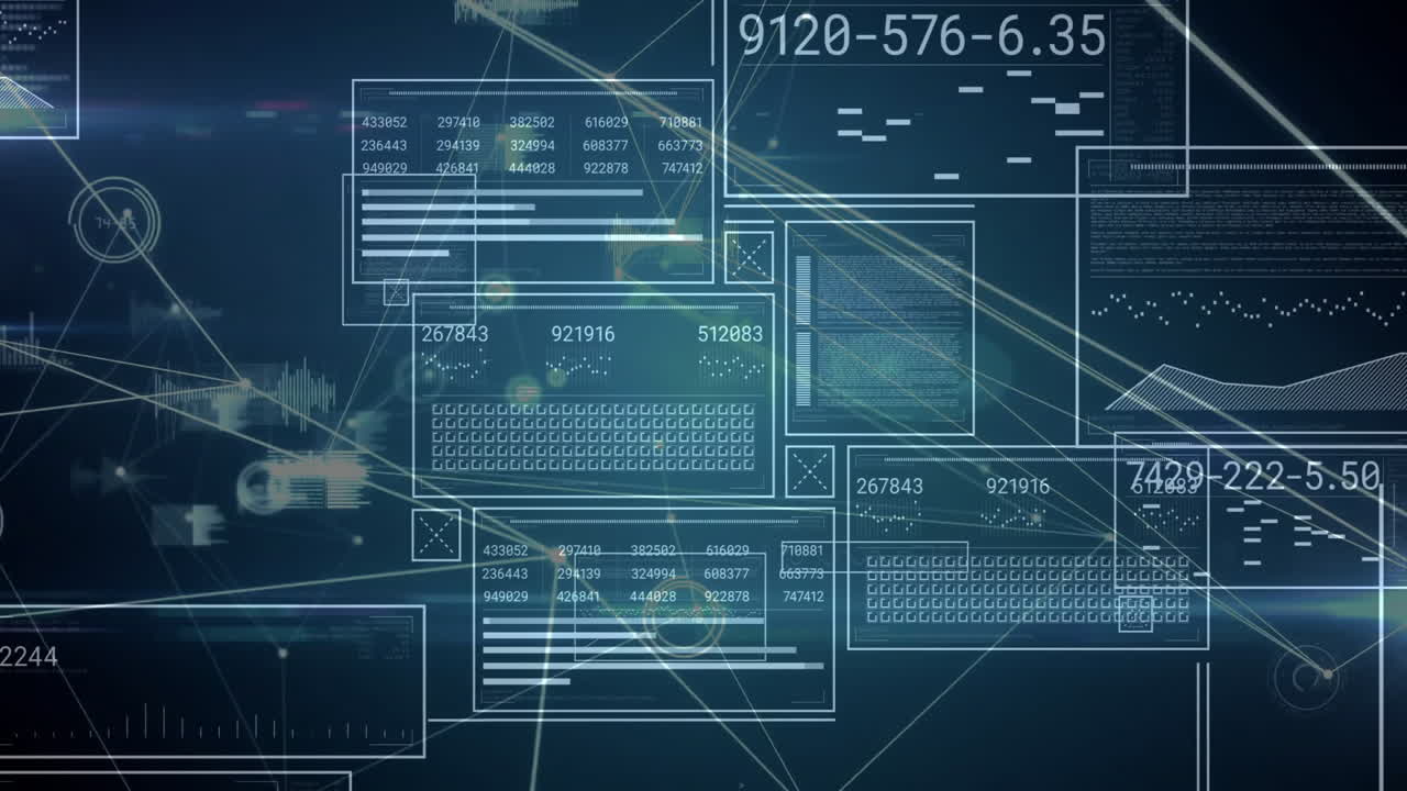 Animation of network of connections over data processing