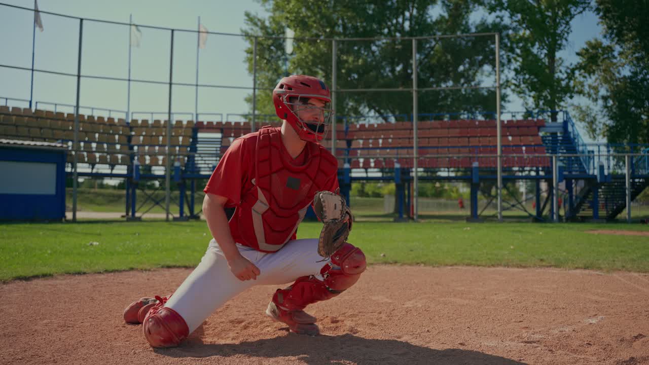 Ricevitore di baseball sul campo