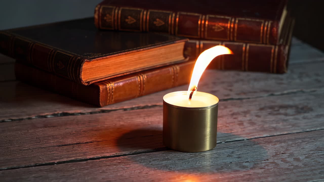 Candle and Antique Books