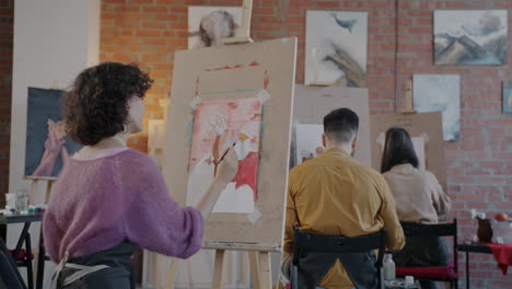 art class painting session