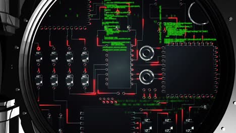 códigos de programas y circuitos digitales en una bóveda