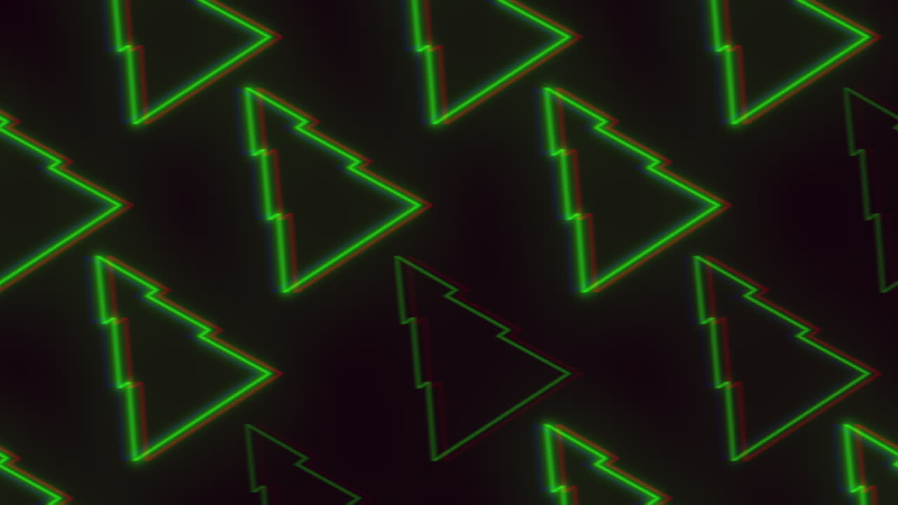 Vibrant green triangles form mesmerizing zigzag pattern on black