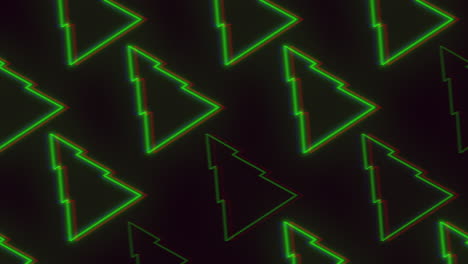 vibrantes triángulos verdes forman un fascinante patrón en zigzag en el negro
