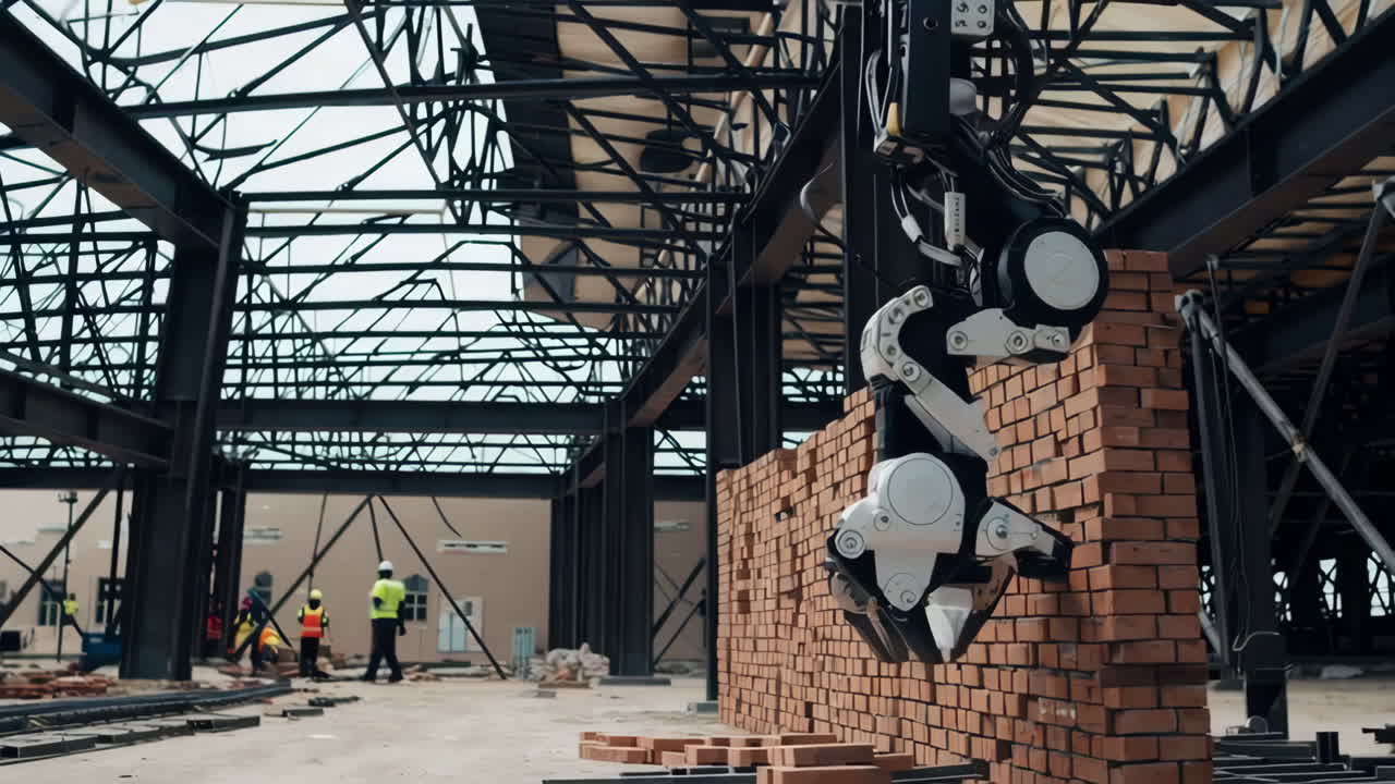 Robot Bricklaying on Construction Site