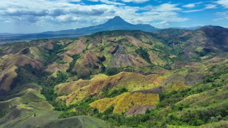 Beautiful-Green-Landscape-of-Philippines-with-road-and-green-plants-during-sunny-day