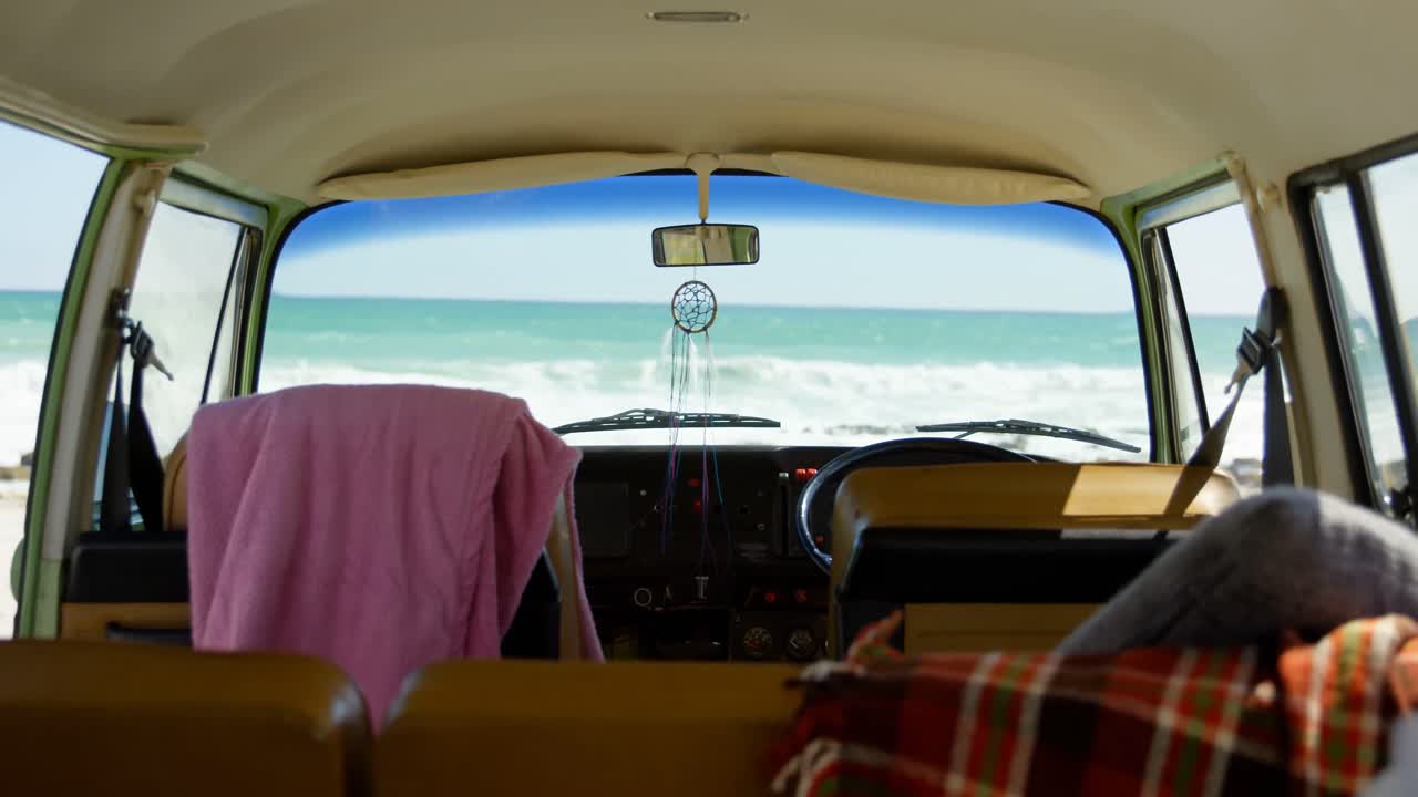 밴 4k의 내부의 클로즈업