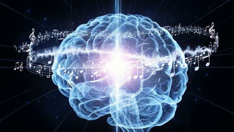 exploring the intricate connection between music and the brain: an artistic representation of neural dynamics and melodic influence on cognitive processes