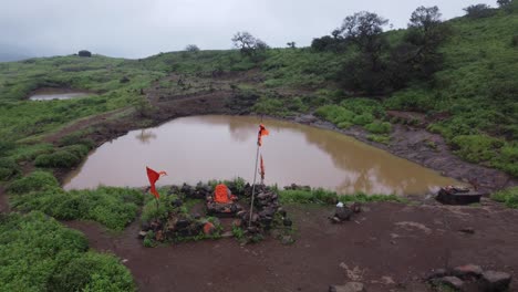 sacred temple of lord shiva at harihar fort, maharashtra, india