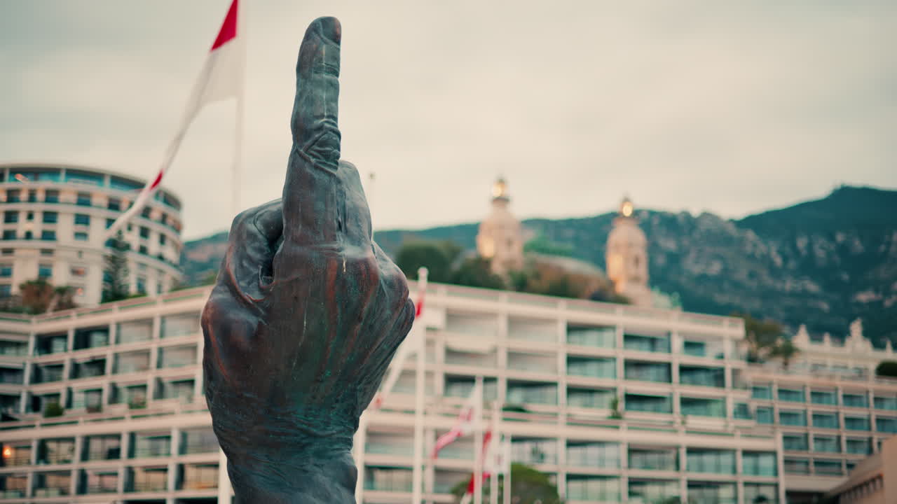 Et Purus sculpture in Monte Carlo, Monaco with a blurry background
