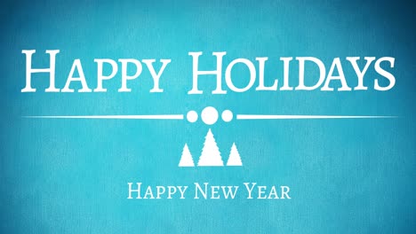 Animation-of-happy-holidays-text,-christmas-greeting-on-blue-background