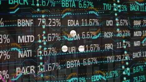 animación del procesamiento de datos financieros sobre un fondo oscuro