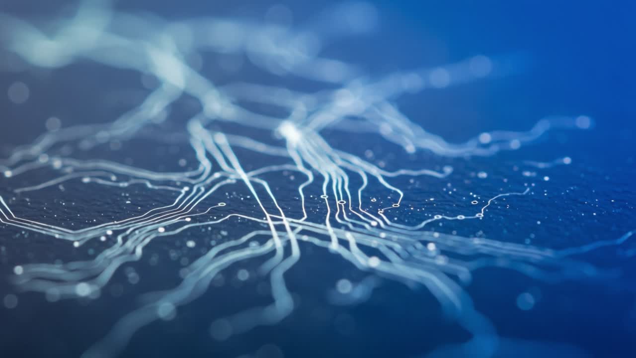 Exploring the Intricate Pattern of Electric Circuits: A Close-Up Journey into the Complex Web of Technology and Connectivity Through Abstract Digital Designs