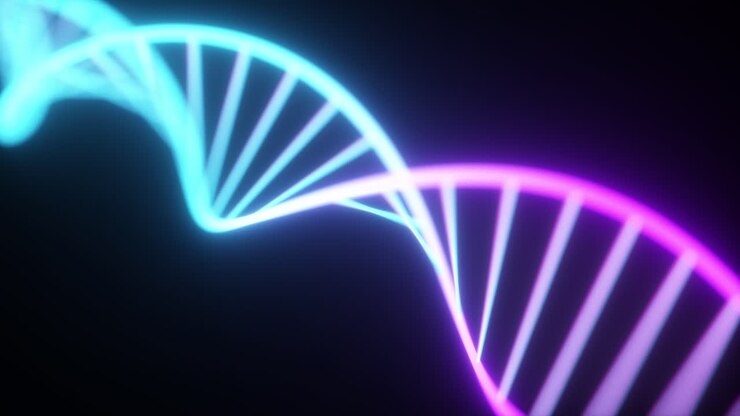 glühende doppelte dna-helix