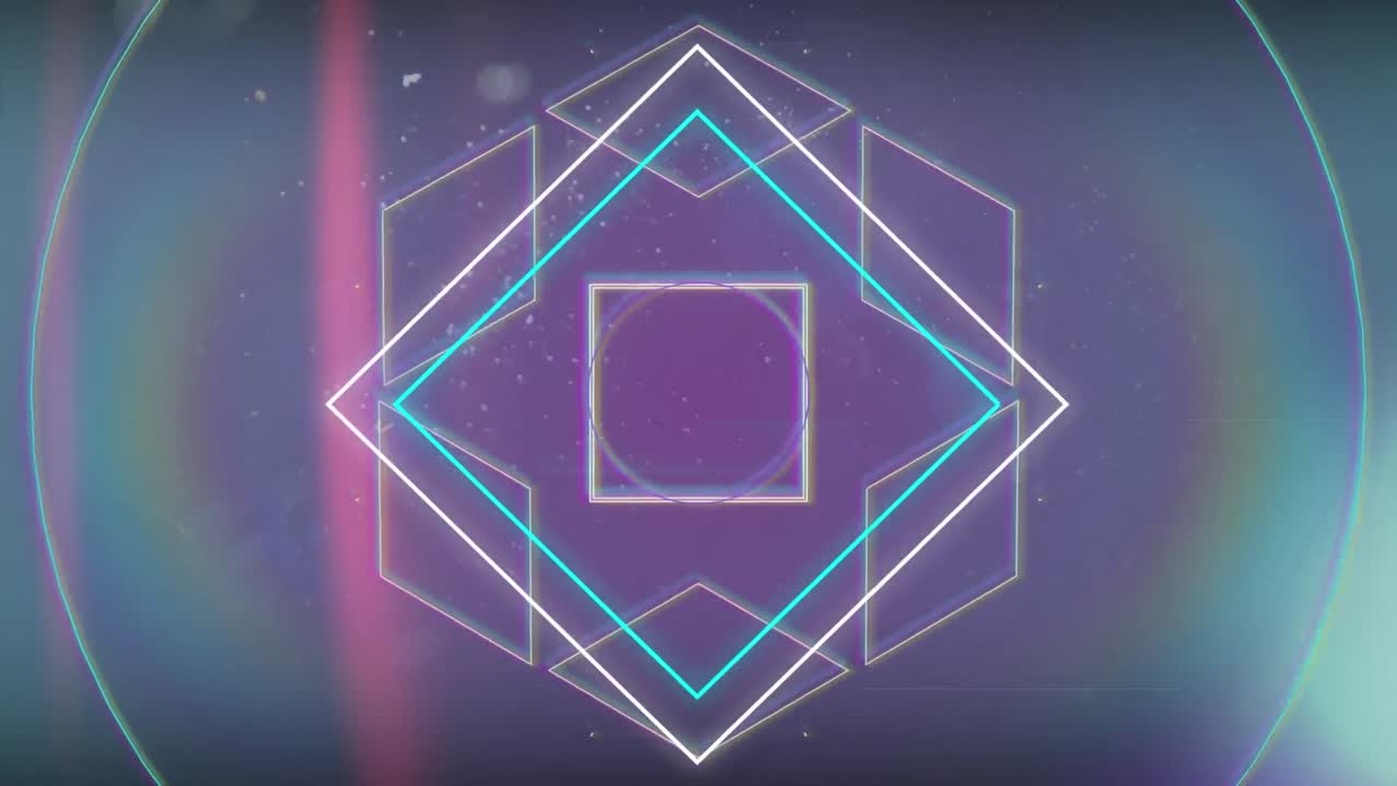 검은색 배경을 가진 기하학적 모양의 애니메이션