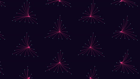 triangles pattern with neon glitters and lines on black gradient