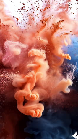 a colorful explosion of blue and red powder. the colors are vibrant and the texture is rough. concept of energy and excitement
