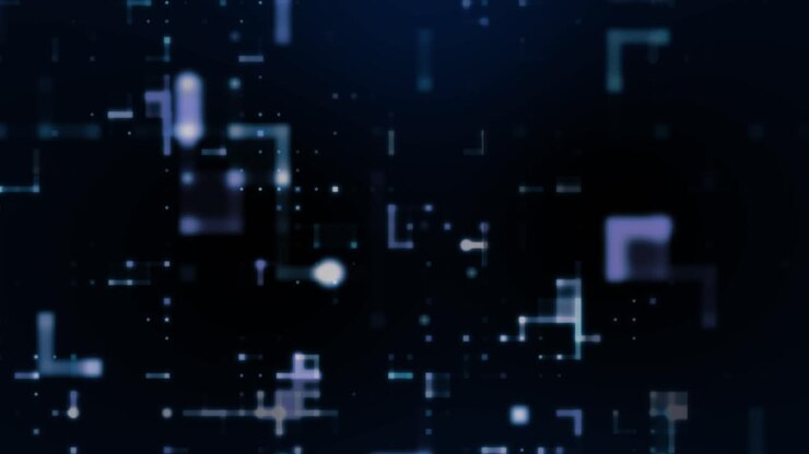 Astratto Movimento 3D Particelle di Dati Digitali Sfondo di Ciberspazio o Tecnologia, Animazione Loop Continuo 4k