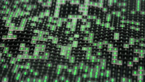 matrice verde di codice digitale 3d render seamless loop animation