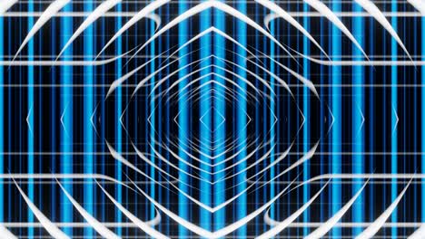vj bucle abstracto fondo de ondas azules blancas divergentes
