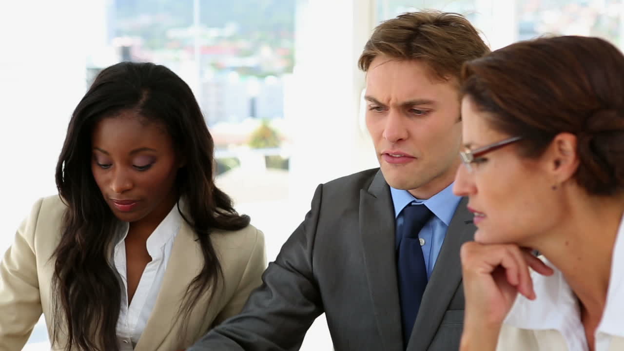 Business people discussing their work