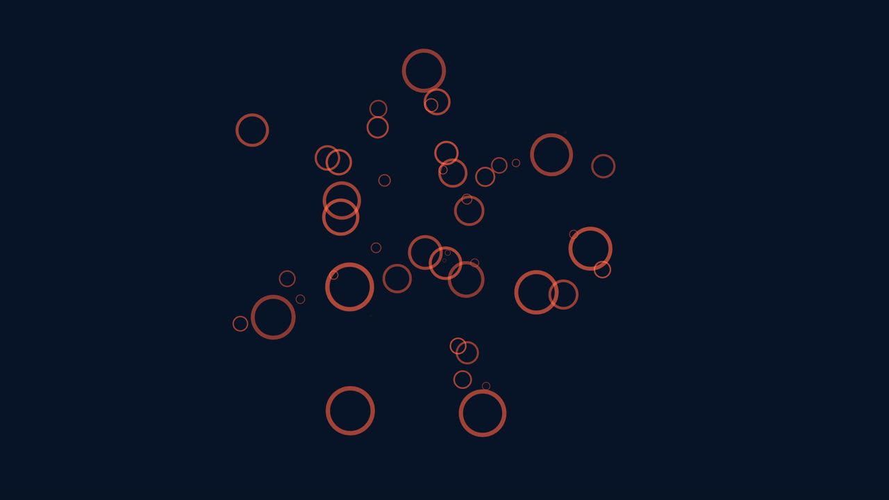 An arrangement of overlapping circles in a spiral pattern on a dark background, forming a visually engaging and dynamic composition with varying sizes creating a sense of depth and movement