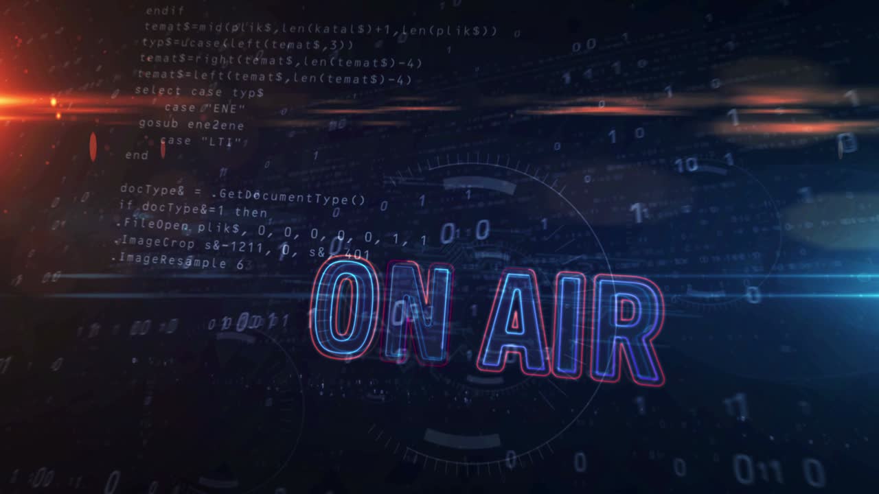 en el aire señal de neón de radio abstracto animación de túnel en bucle